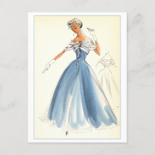Carte Postale Design de mode vintage pour le gown du soir