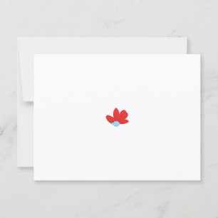 Carte Postale Design de pétales de fleurs rouges avec un centre 