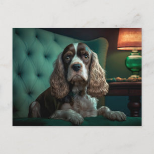 Carte Postale Design de portrait classique de Cocker Spaniel élé