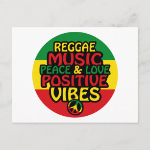 Carte Postale Design de reggae avec des citations positives et d