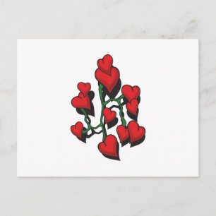Carte Postale Design de tatouage au coeur rouge