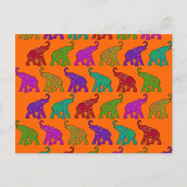 Carte Postale Design de tuiles motifs Elephant Walk (Devant)