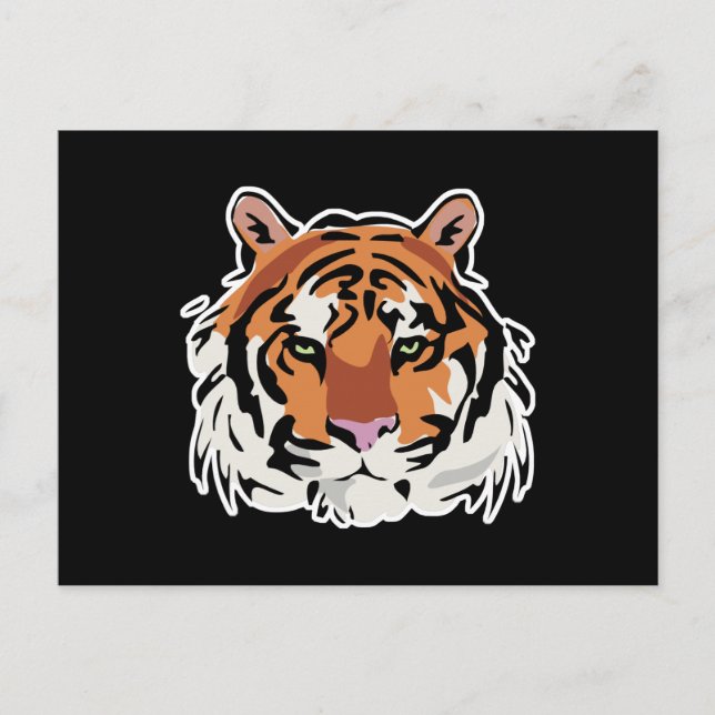 Carte Postale design de visage de tigre cool (Devant)