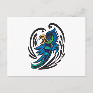 Carte Postale Design décoratif de tatouage d'oiseaux