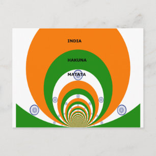 Carte Postale Design des couleurs du drapeau national indien. Ha