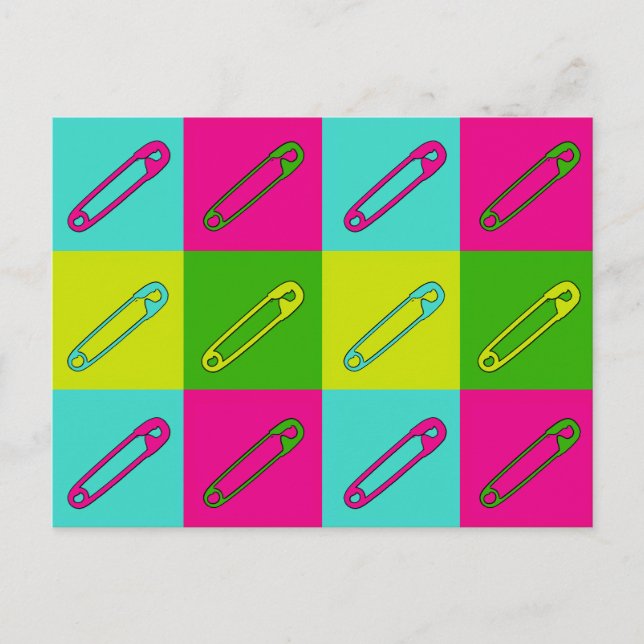 Carte Postale Design des épingles de sécurité lumineuses de l'ar (Devant)