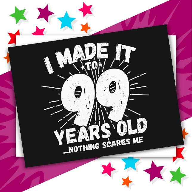 Carte Postale Désign drôle pour 99 ans, mème sarcastique pour un (Créateur téléchargé)