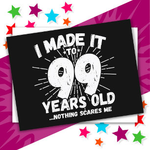 Carte Postale Désign drôle pour 99 ans, mème sarcastique pour un