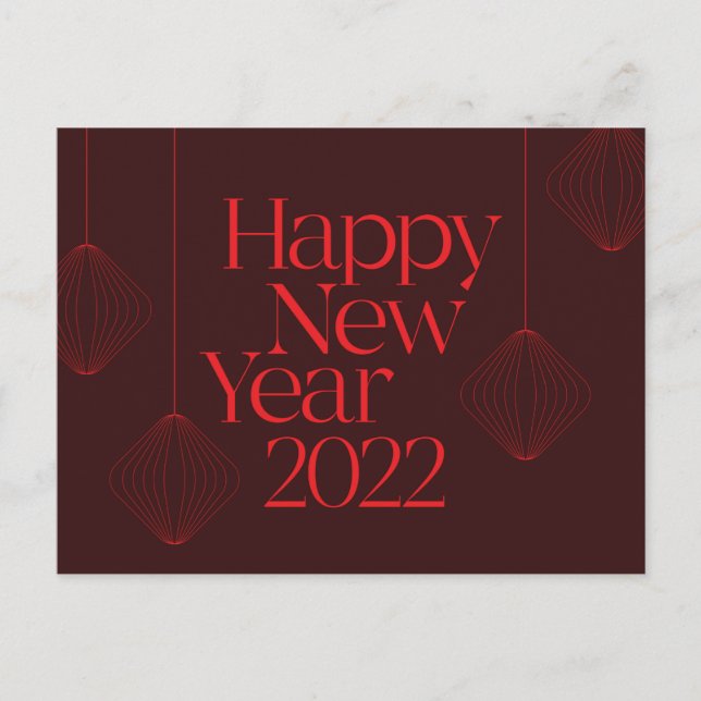 Carte Postale Design dynamique, élégant, cool Bonne année 2022 (Devant)