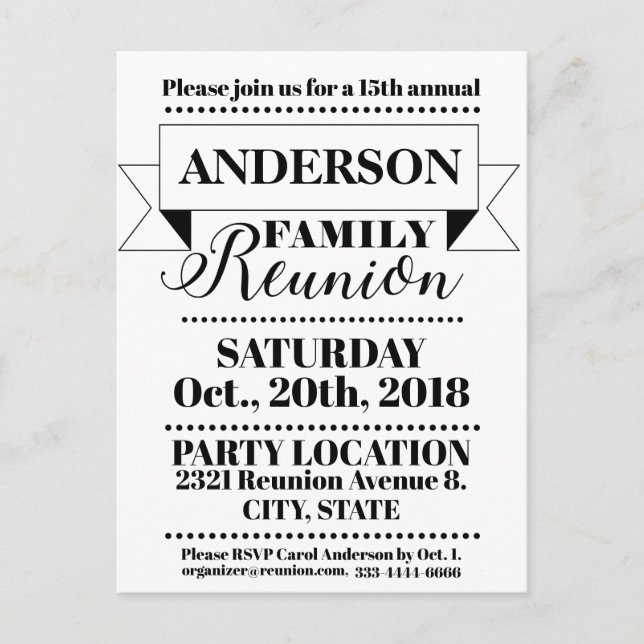 Carte Postale Design élégant de réunion familiale de style vinta (Devant)