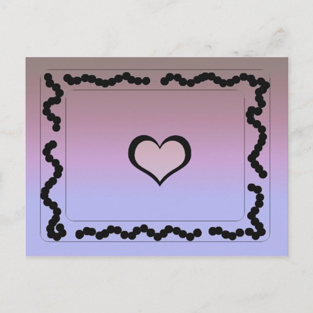 Carte Postale Design élégant noir et violet (Devant)