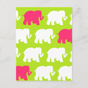 Carte Postale Design éléphant vert citron