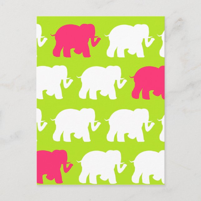 Carte Postale Design éléphant vert citron (Devant)