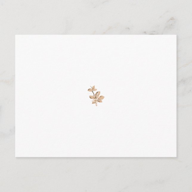 Carte Postale Design floral beige orné avec tige brun foncé a (Devant)