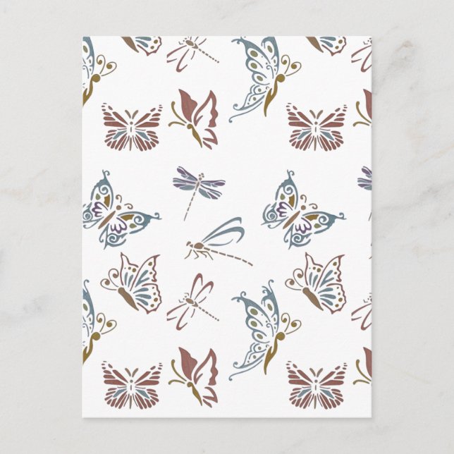 Carte Postale Design floral coloré (Devant)