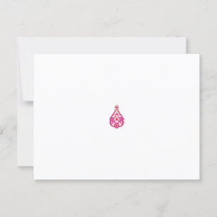 Carte Postale Design floral complexe et symétrique en rose et b