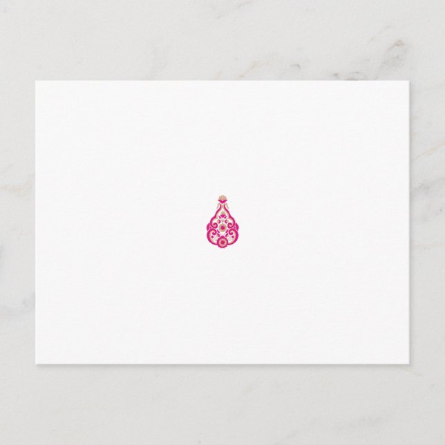 Carte Postale Design floral complexe et symétrique en rose et b (Devant)