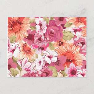 Carte Postale Design floral élégant Abstrait
