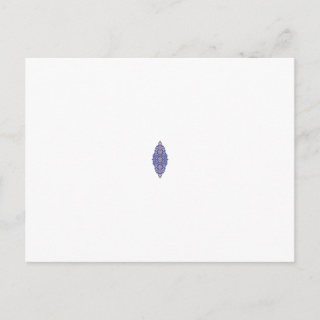 Carte Postale Design floral orné et cachemire dans les tons bleu (Devant)