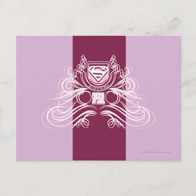 Carte Postale Design florissant Supergirl (Devant)