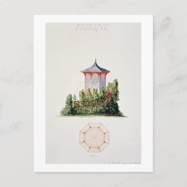 Carte Postale Design for a pavilion in simfied style oriental (Devant)