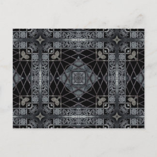 Carte Postale Design géométrique gothique en noir et gris