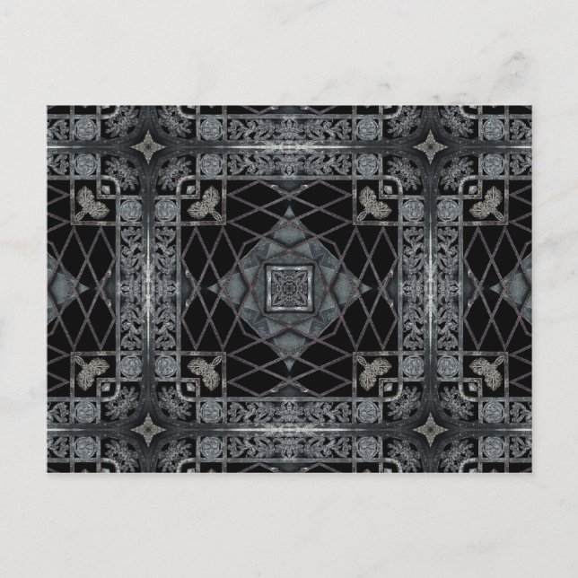 Carte Postale Design géométrique gothique en noir et gris (Devant)
