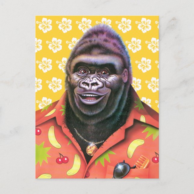 Carte postale design Gorille vaniteux. (Devant)