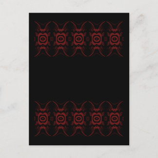 Carte Postale Design gothique Deep Red et Black Floral.