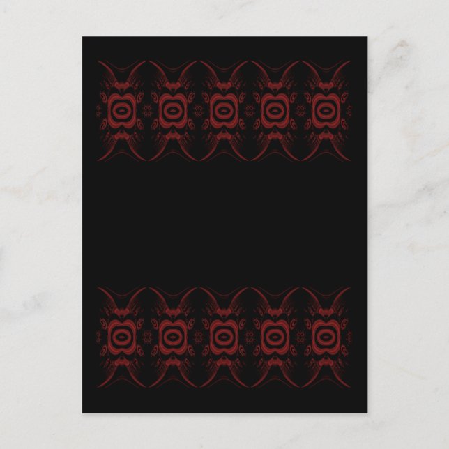 Carte Postale Design gothique Deep Red et Black Floral. (Devant)