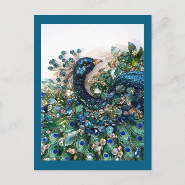 Carte Postale Design. Hand embroidery with precious stones.  (Devant)