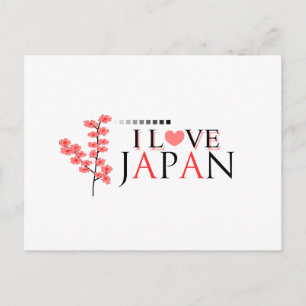 Carte Postale Design "I love Japan" pour Japan Lovers