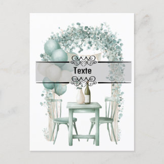 Carte Postale Design Invitation vert sauge à personnaliser