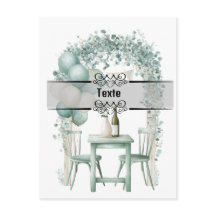 Design Invitation vert sauge à personnaliser