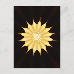 Carte Postale Design Kaleidoscope Étoile jaune brillant