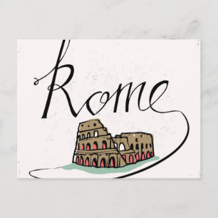 Carte Postale Design Lettré à la main de Rome