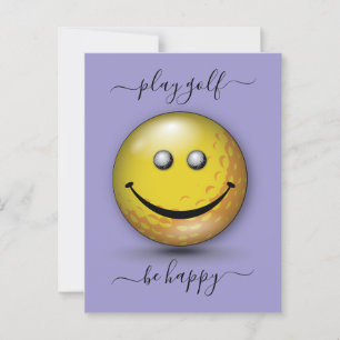 Carte Postale Design minimaliste élégant et heureux Golfer