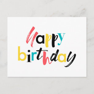 Carte Postale Design moderne et gai de "Joyeux Anniversaire"