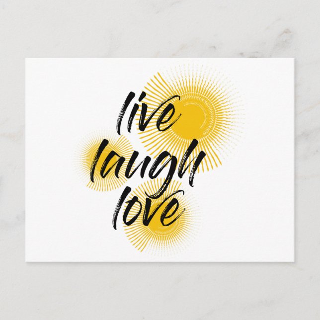Carte Postale Design moderne, gai, tendance Live Laugh Love (Devant)