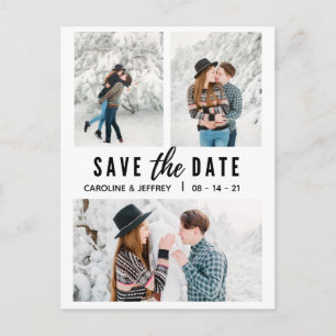 Carte Postale design moderne multi photo enregistrer la date