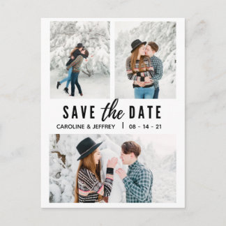 Carte Postale design moderne multi photo enregistrer la date