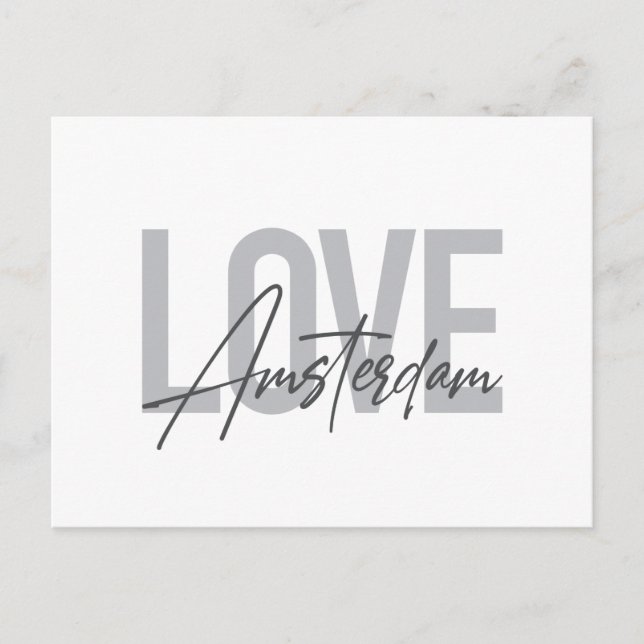 Carte Postale Design moderne, simple, chic, cool Love Amsterdam (Devant)