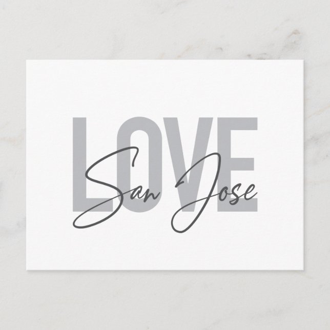 Carte Postale Design moderne, simple, chic, cool Love San Jose (Devant)