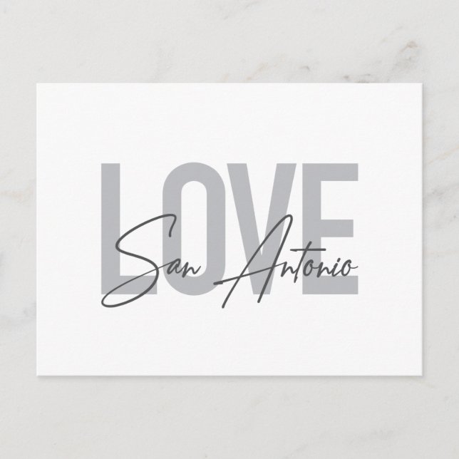 Carte Postale Design moderne, simple, chic et cool Love San Anto (Devant)