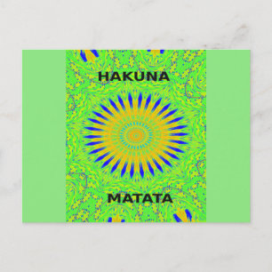 Carte Postale Design Motif africain en vert et en or