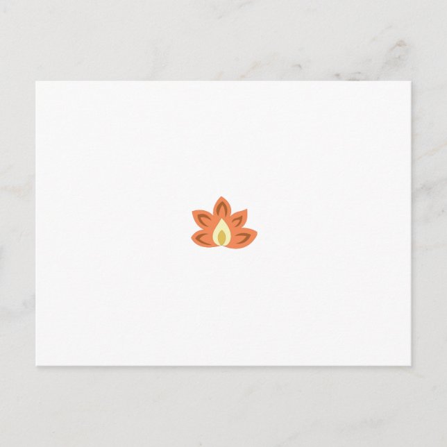 Carte Postale Design orné, orangé et fleuri avec un centre, (Devant)