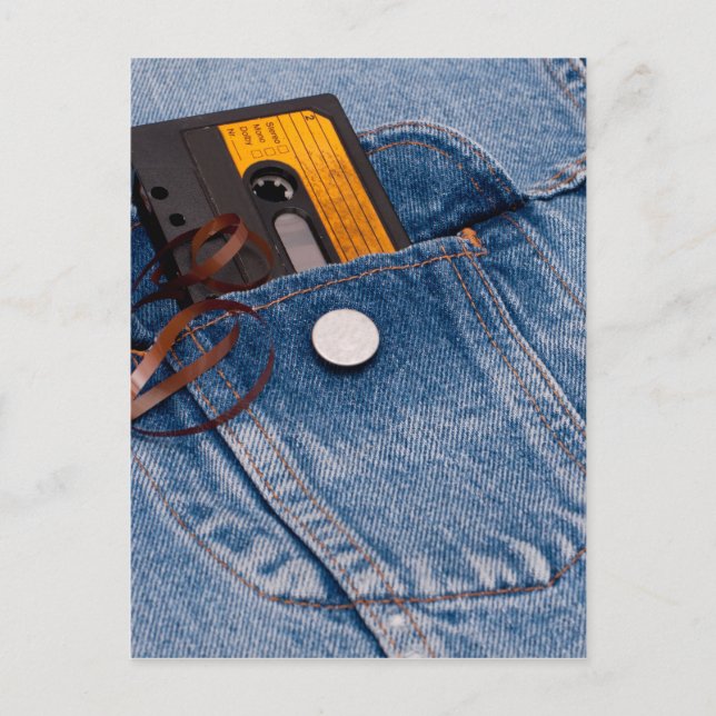 Carte Postale Design Retro 80's - Bande de cassette audio (Devant)