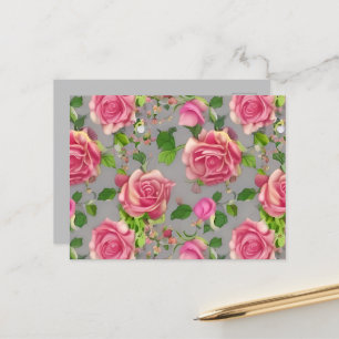 Carte Postale Design Rose de jardin de campagne français élégant
