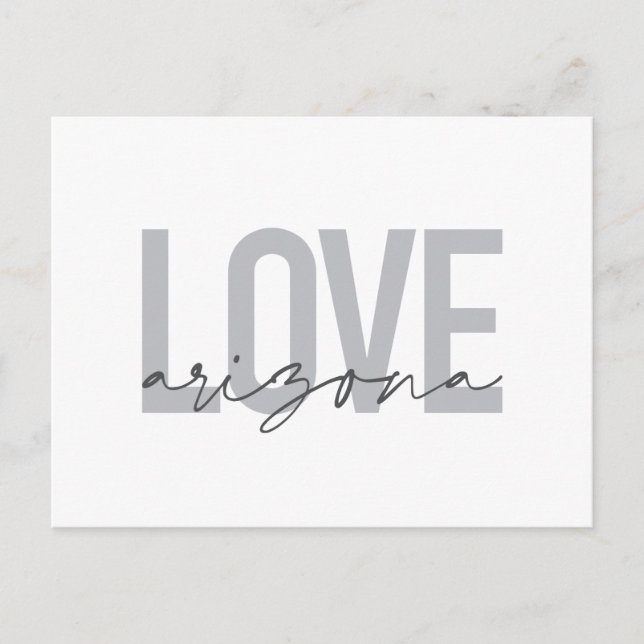 Carte Postale Design simple, moderne, urbain, cool Love Arizona (Devant)