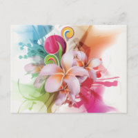 Design tourbillonnant floral aux couleurs vives